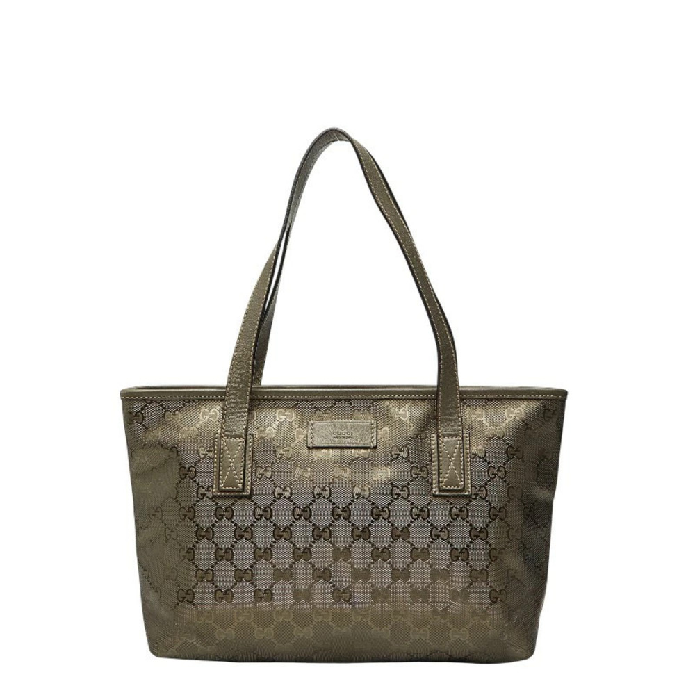 Gucci GG Imprime Handbag Tote Bag Gold Leather